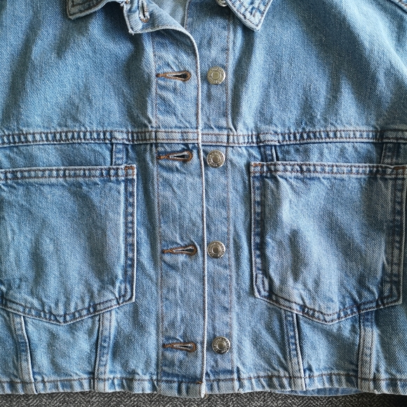 ASOS Topshop Cropped Jean Jacket size 4 - Picture 5 of 11